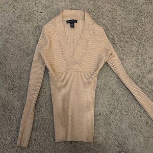 INC International Concepts Beige V-Neck Sweater